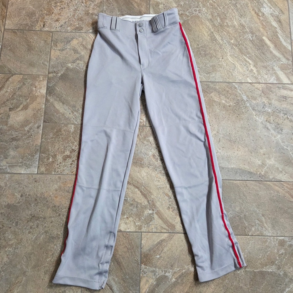 Champro Youth XL Baseball Pants Grey Red Side Stripe Athletic Sports